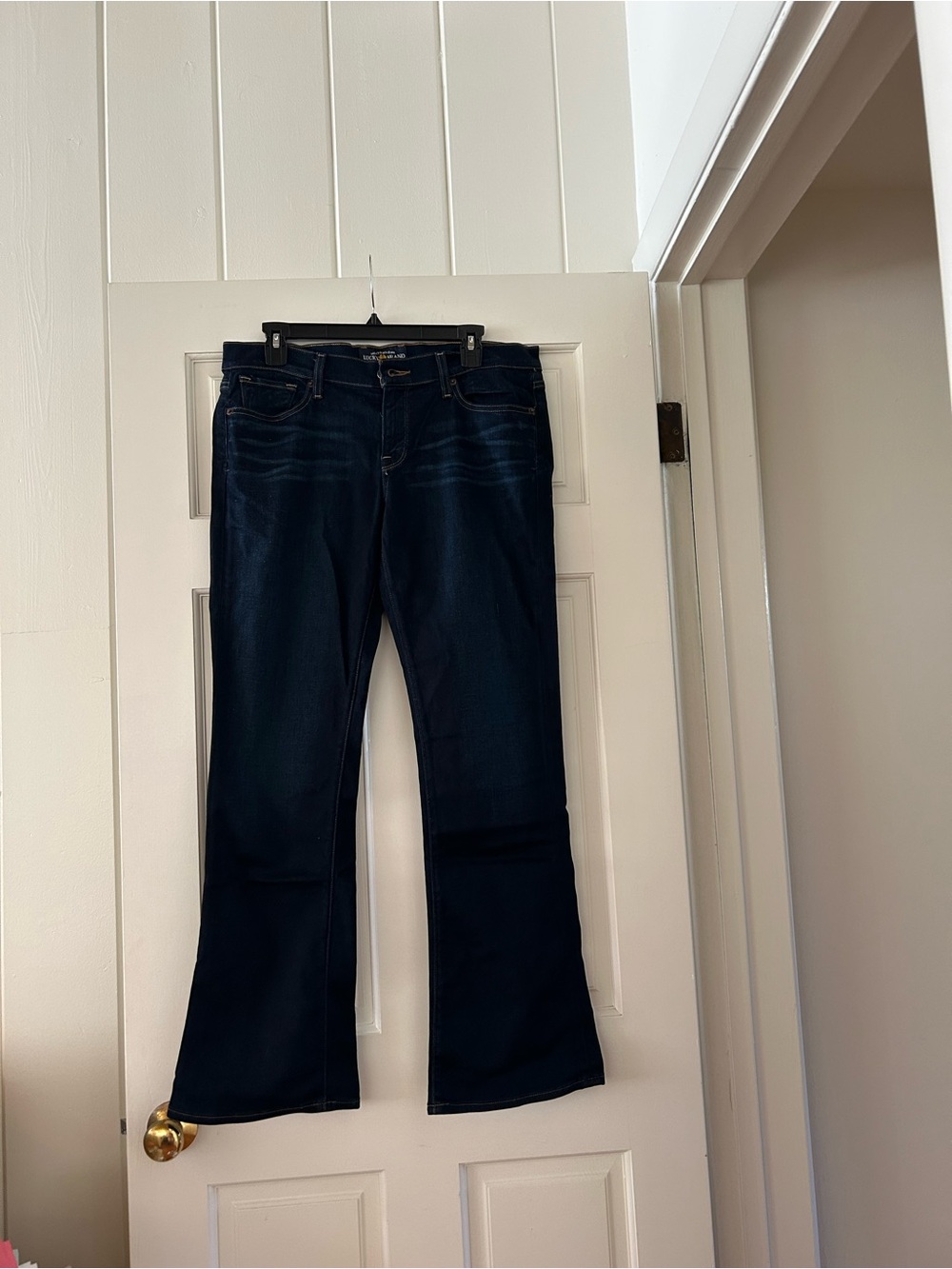 Never Worn Lucky Brand Women Charlie Baby Boot Dark Blue Jeans Size 12/31 Ankle